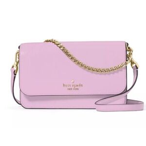 New Kate Spade Madison Small Flap Crossbody Saffiano Leather Berry Cream